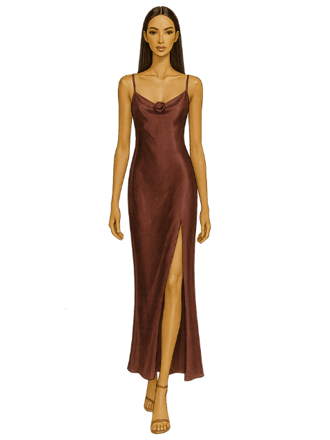 A pair of classic high-waist trousers on a model.